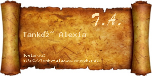 Tankó Alexia névjegykártya